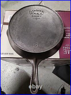 Wagner Ware Sidney O Cast Iron Skillet with Heating Ring #8 I