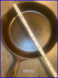 Wagner ware #10 cast iron skillet 1060s Seasoned x 5 Sits flat, excellent shape