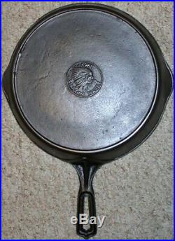 Wapak #9 Cast Iron Indian Head Skillet Circa 1903-1926