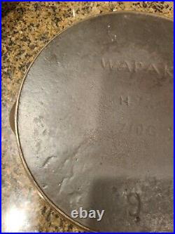 Wapak Cast Iron #9 Skillet with Erie Ghost Marks