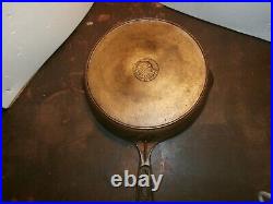 Wapak, cast iron skillet Heat Ring INDIAN, double pour fully restored